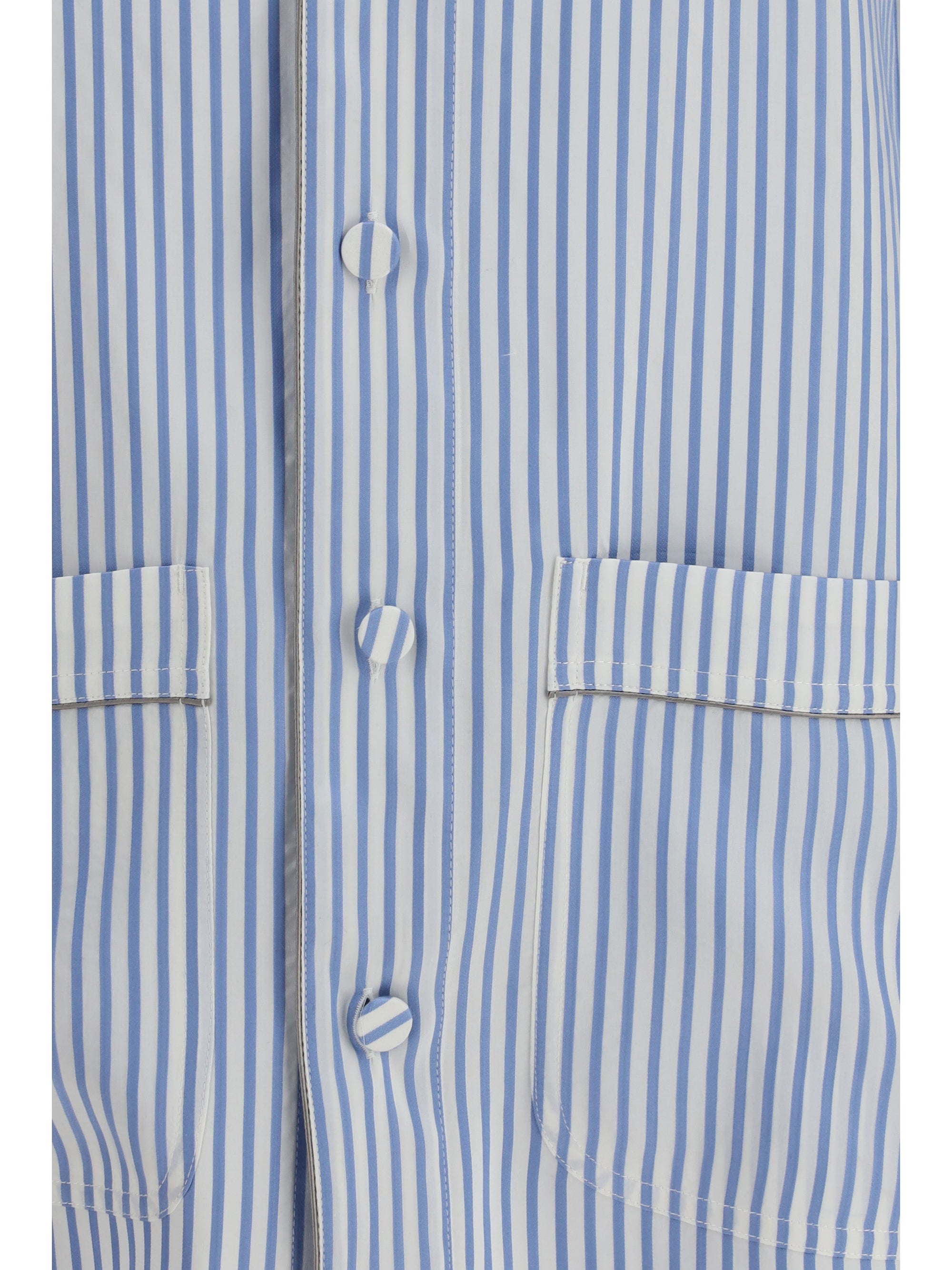 striped silk pj shirt