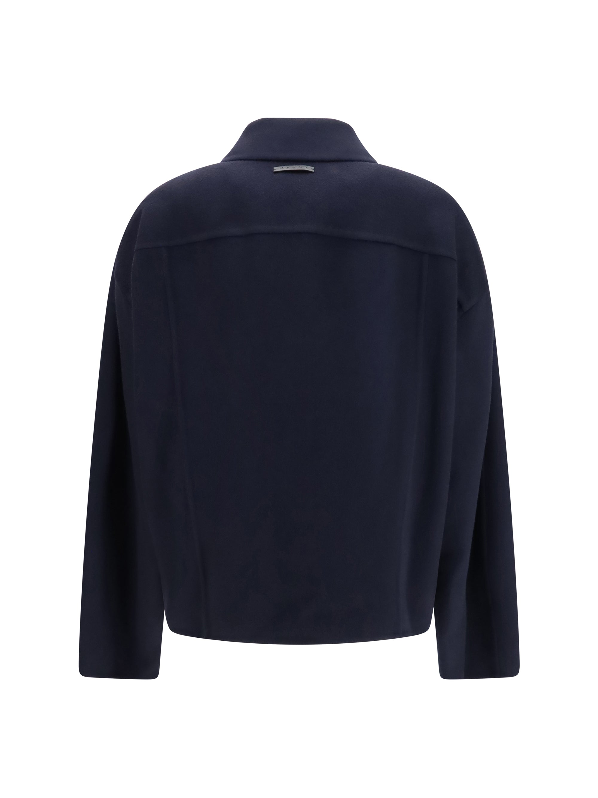 wool jacket with logo embroidery