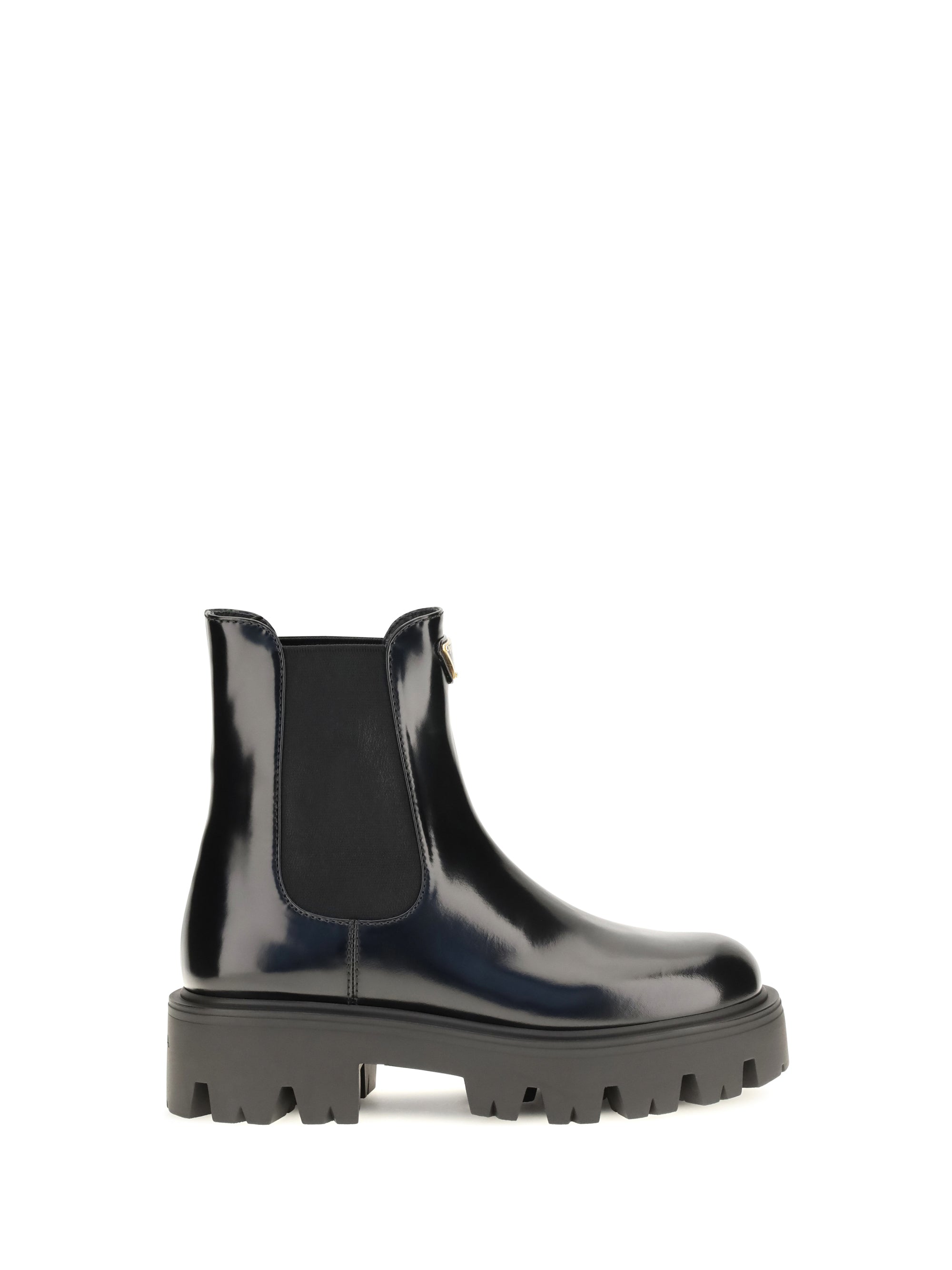 brushed leather ankle boots