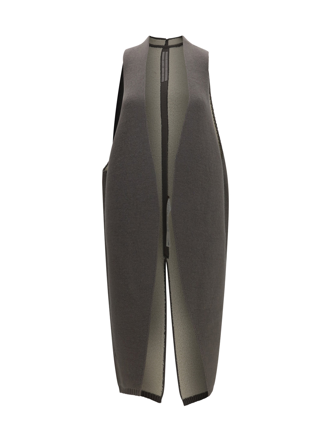 RICK OWENS M long wool and shearling vest
