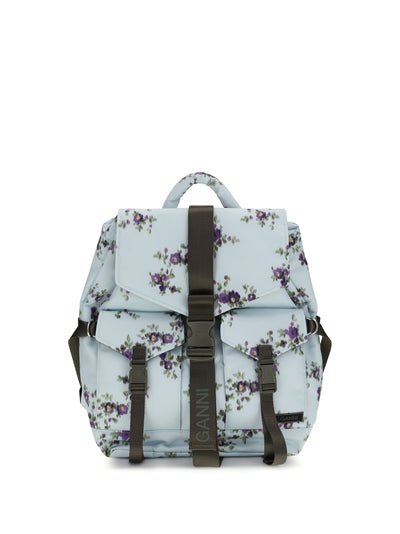 re-tech nylon backpack with floral pattern