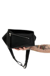 small leather puzzle fanny pack