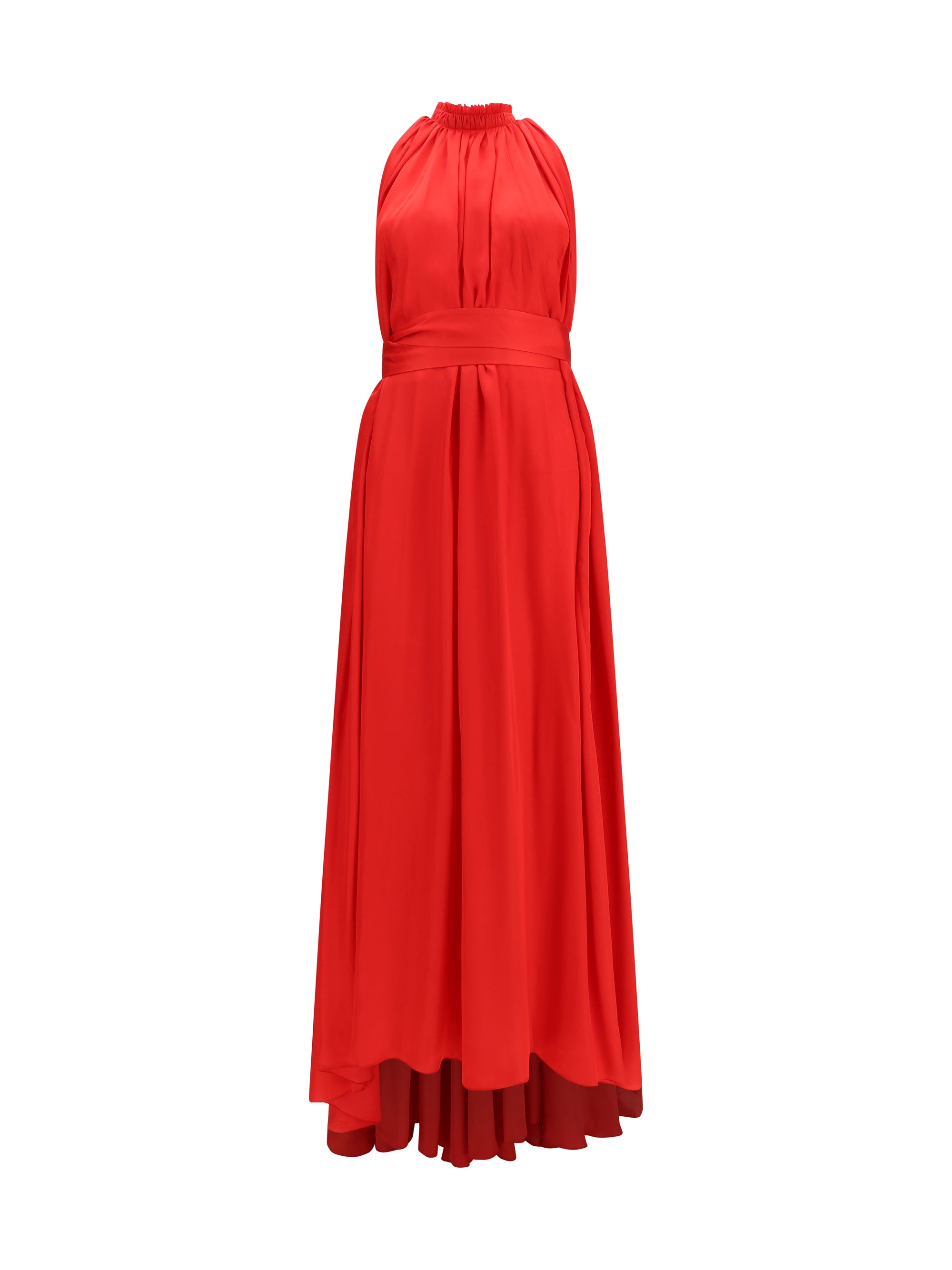 belted pleated dress