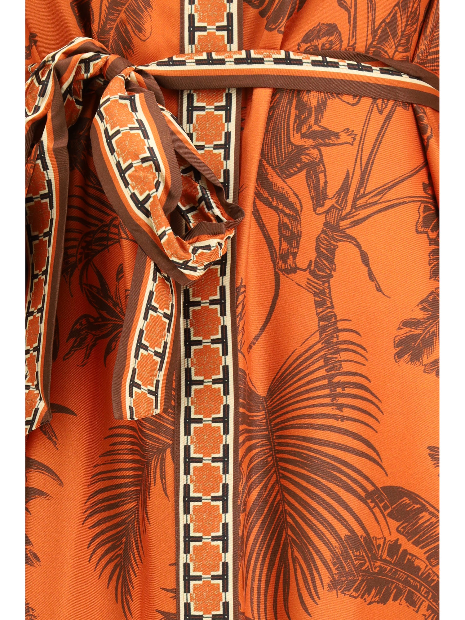 ALEMAIS 8 monkey dance silk shirtdress