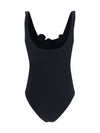 one-piece swimsuit with floral details