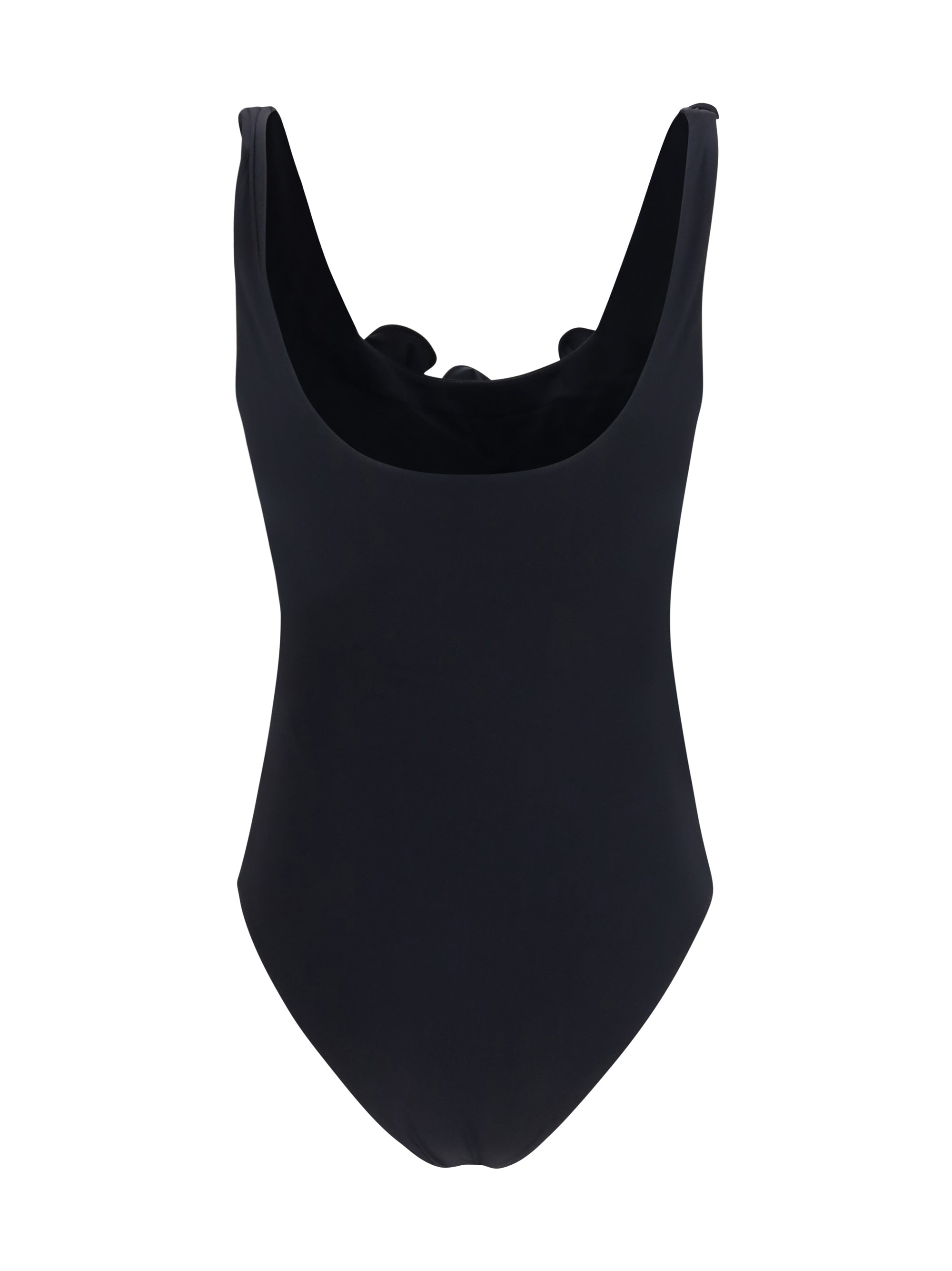 one-piece swimsuit with floral details