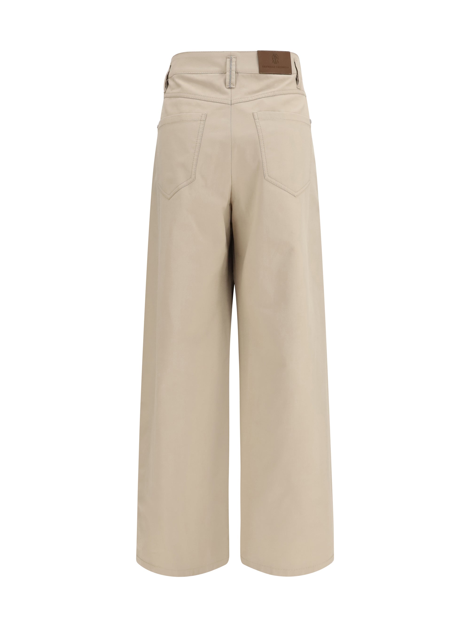 wide-leg cotton pants with monili