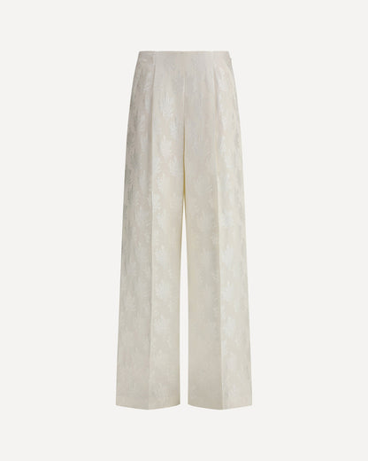 Fendi Satin Bouquet Pants Cream