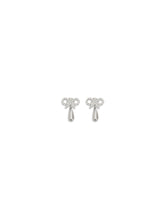 SELF-PORTRAIT OS crystal bow pearl earrings
