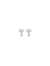 crystal bow pearl earrings