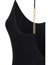 backless knit dress with cassandre chain