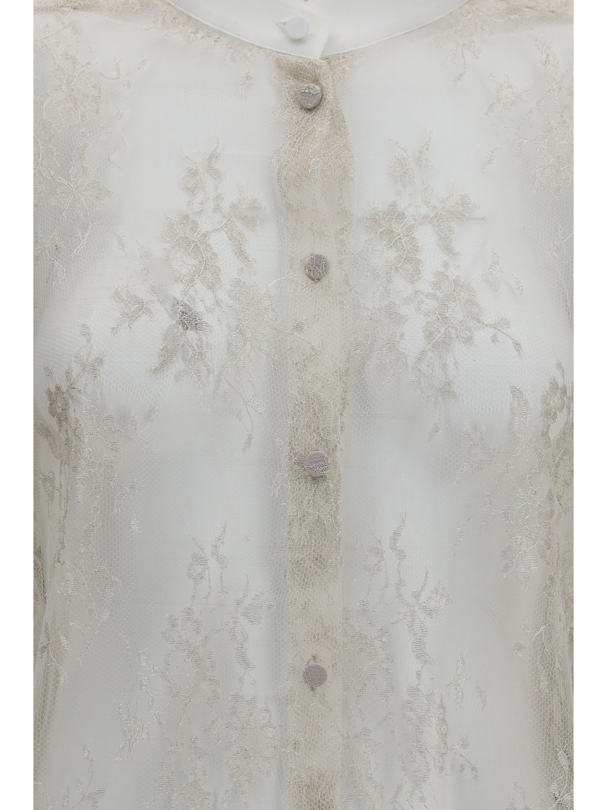 lace shirt with floral embroidery