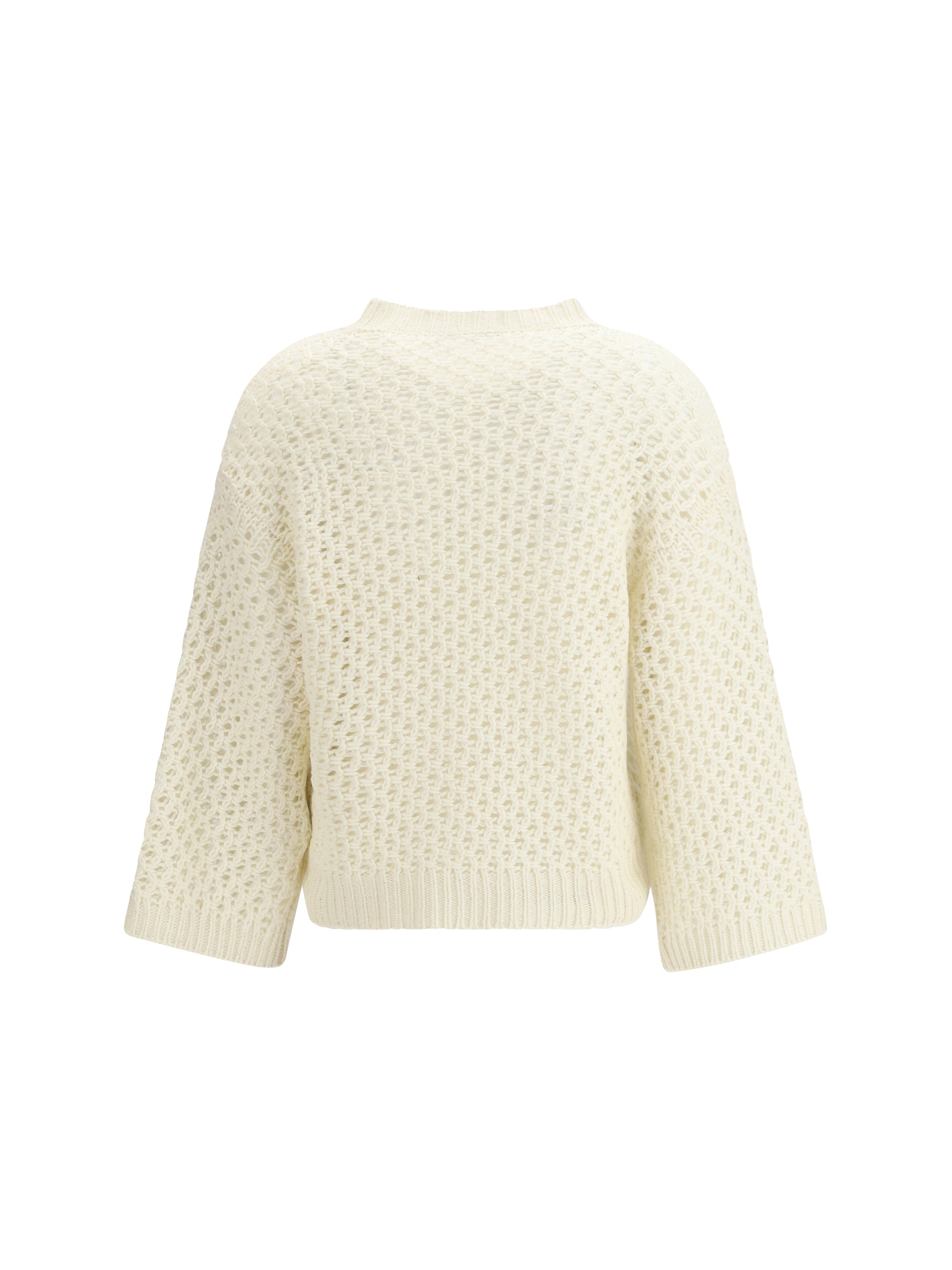 jumper crafted from platinum yarn with micro sequins