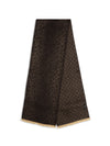 leopard-print wool scarf with monogram