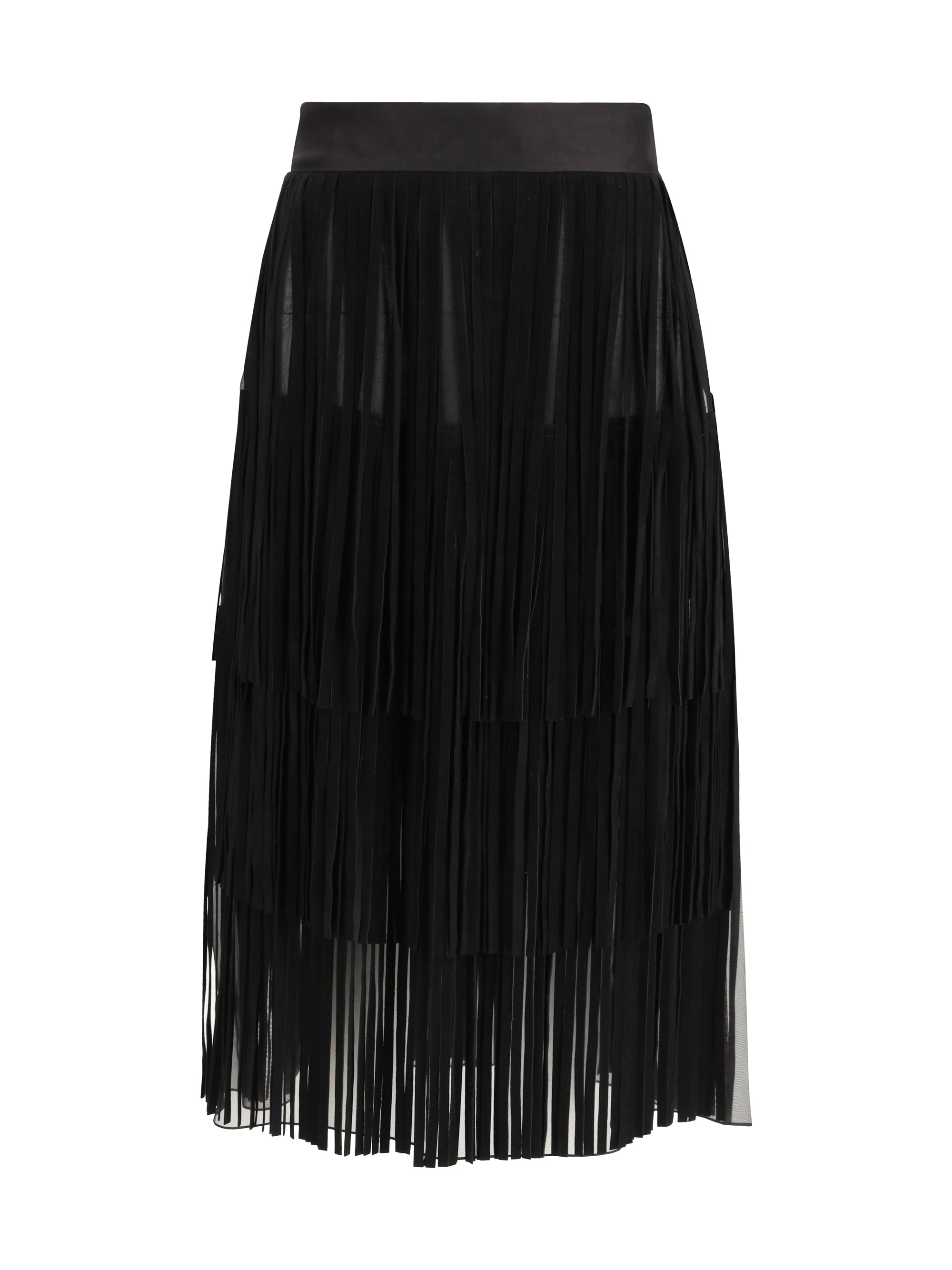 DOLCE &amp; GABBANA 40 organza skirt with fringes