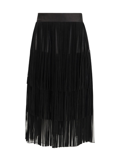 DOLCE &amp; GABBANA 40 organza skirt with fringes