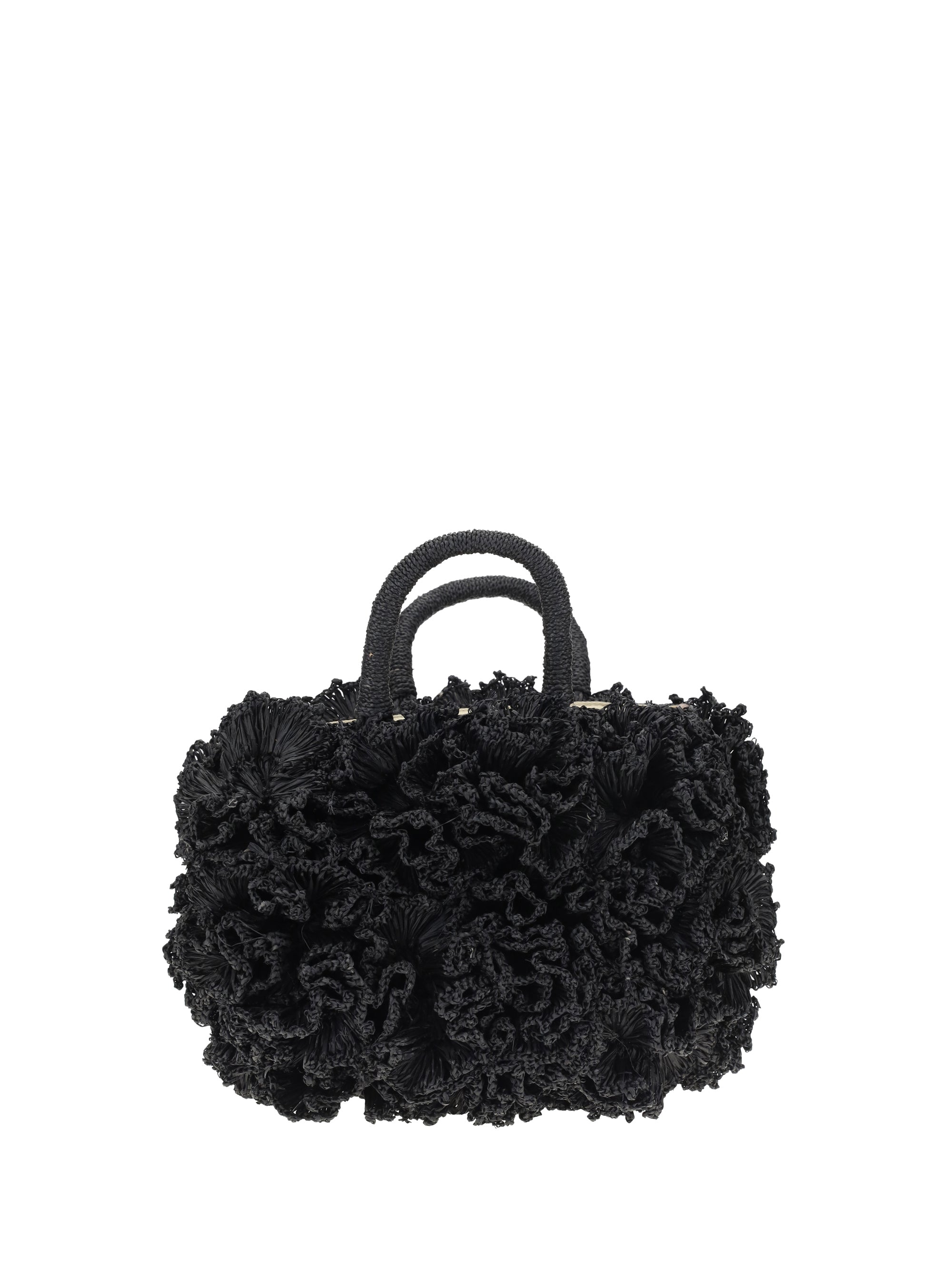 coral raffia handbag