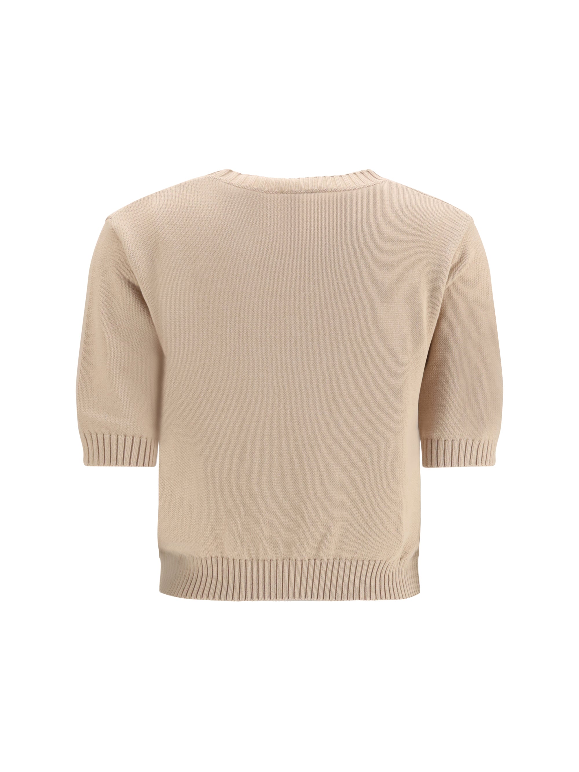 cotton knit sweater with embroidery