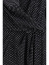 criss cross polka-dot silk crepe de chine long dress