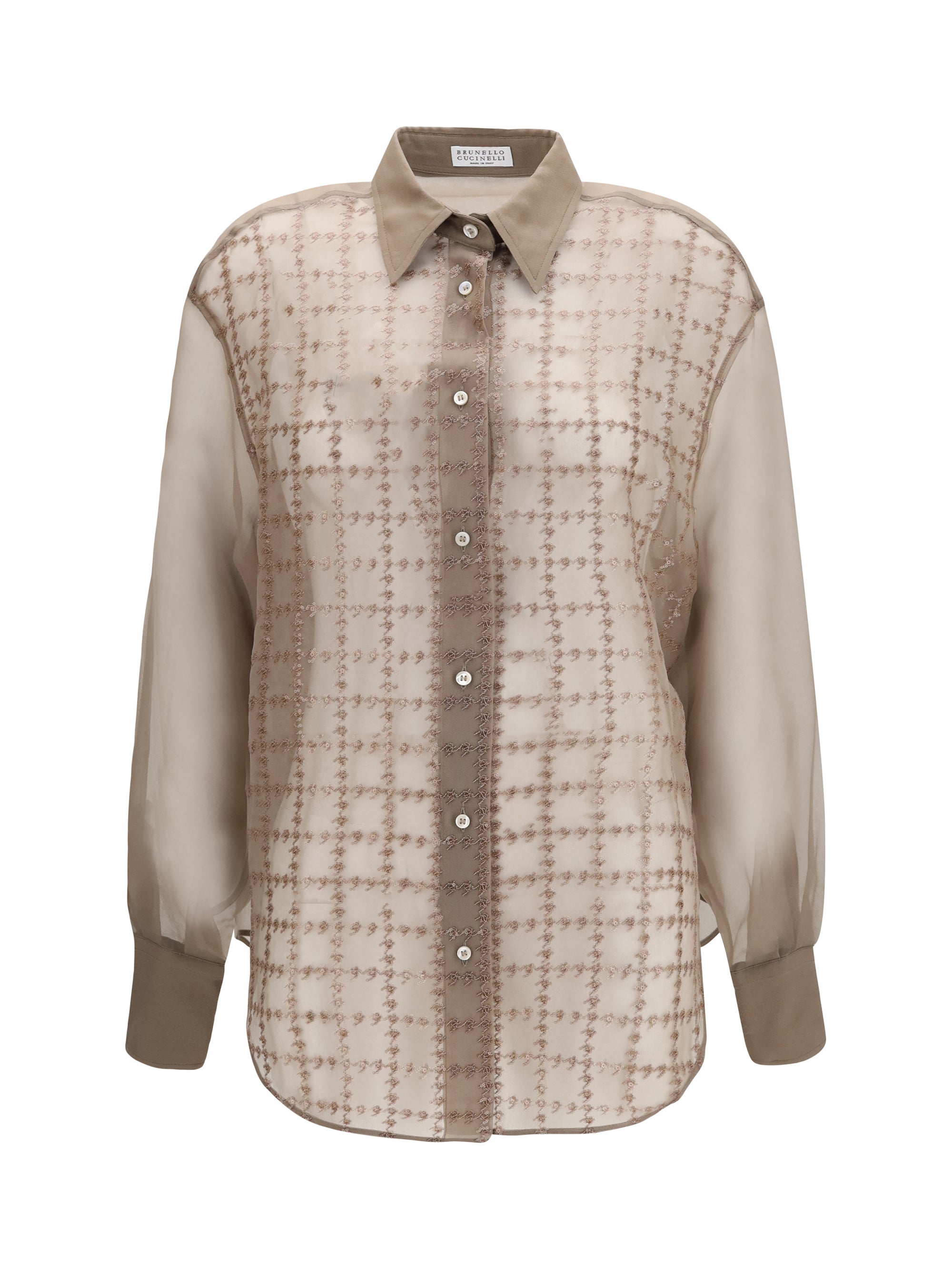 sheer checked shirt