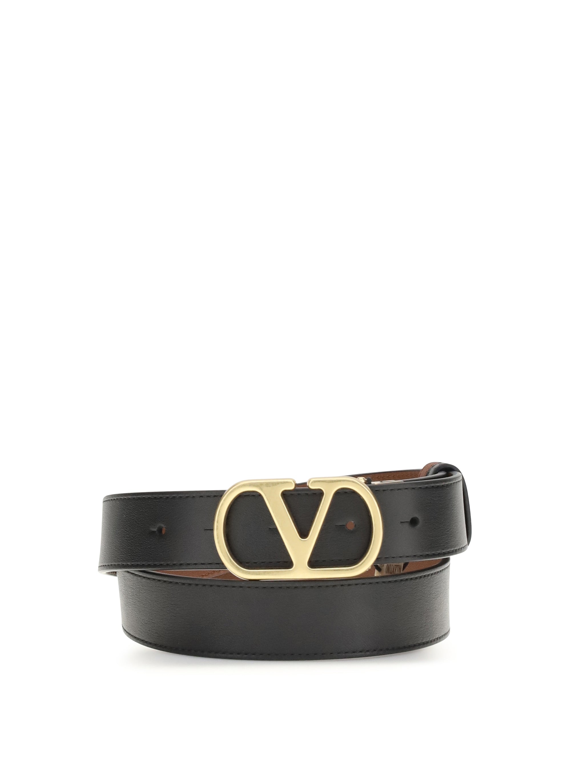 reversible leather belt with the vlogo signature