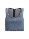 rhinestone denim crop top
