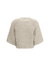 open-knit construction sweater