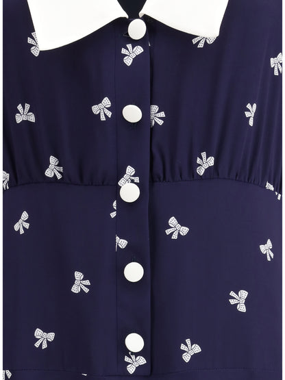 ALESSANDRA RICH 40 bow patterned dress