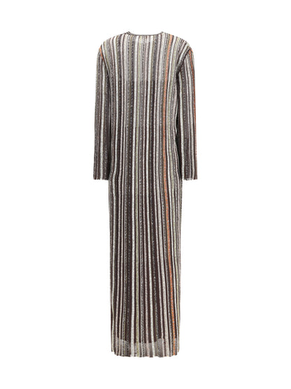 MISSONI 42 striped long dress with sequins