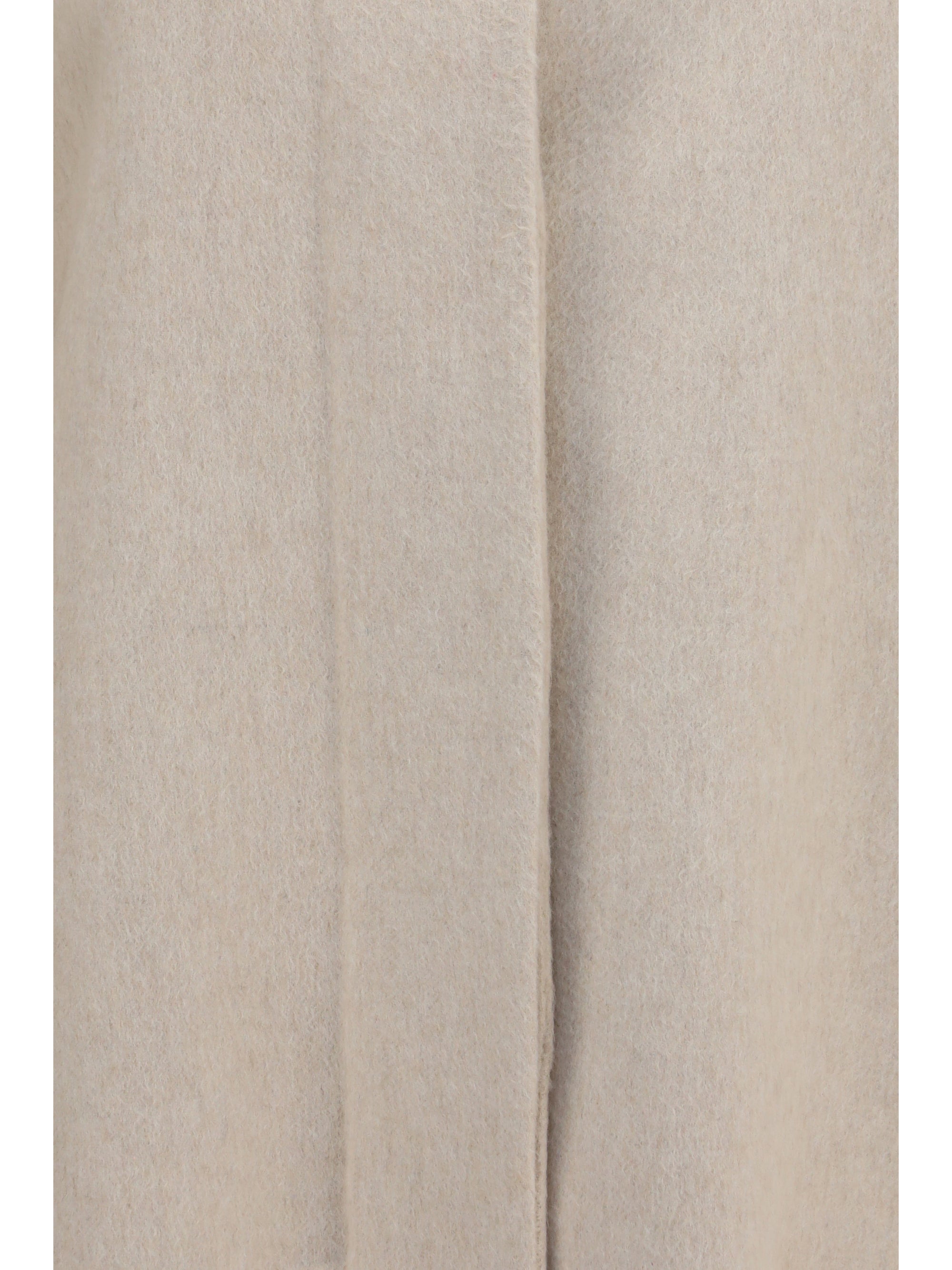 asymmetric double face cashmere coat