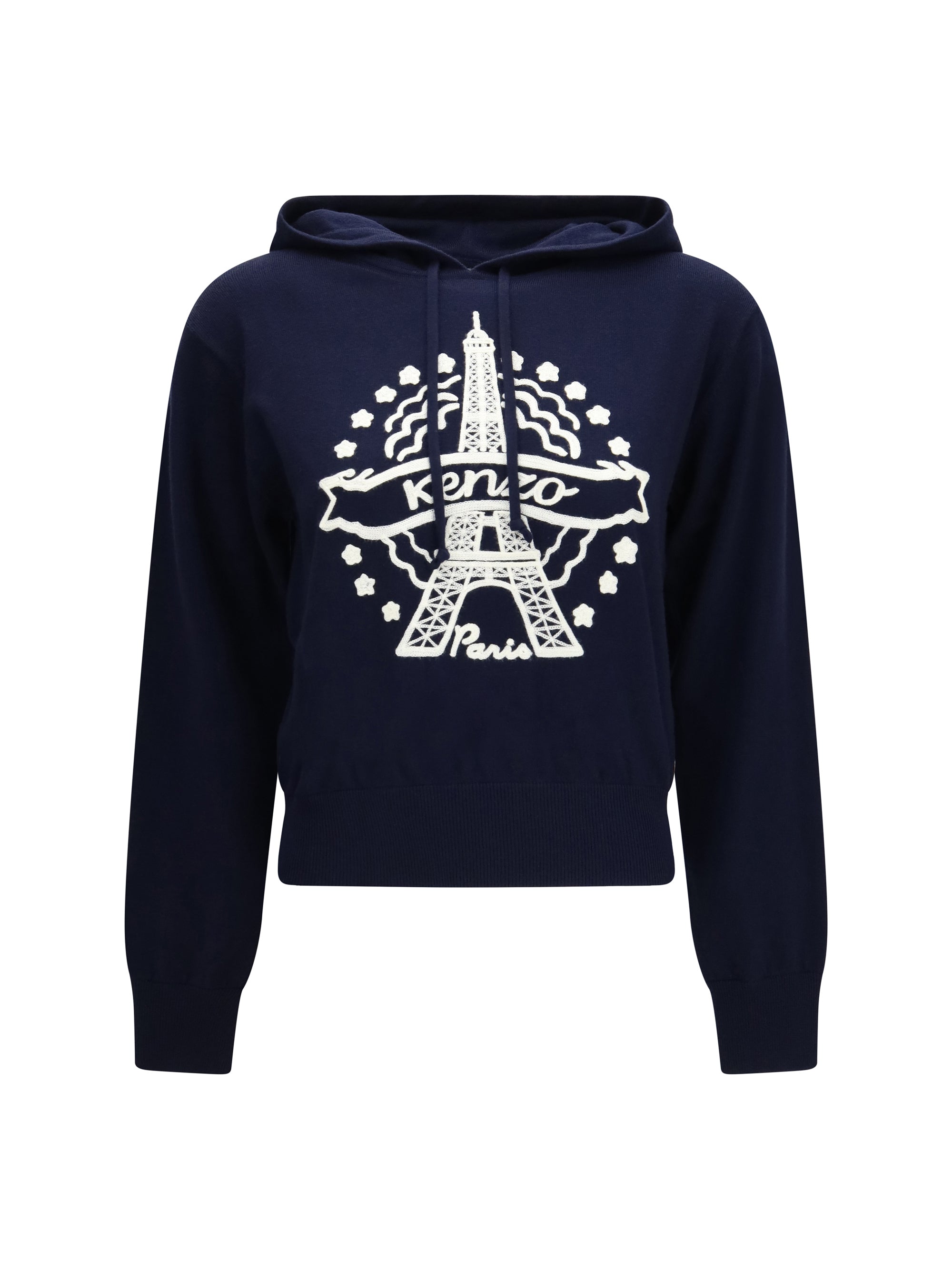 kenzo eiffel tower design wool hoodie