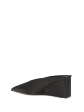 ALAIA 37 satin wedge mules