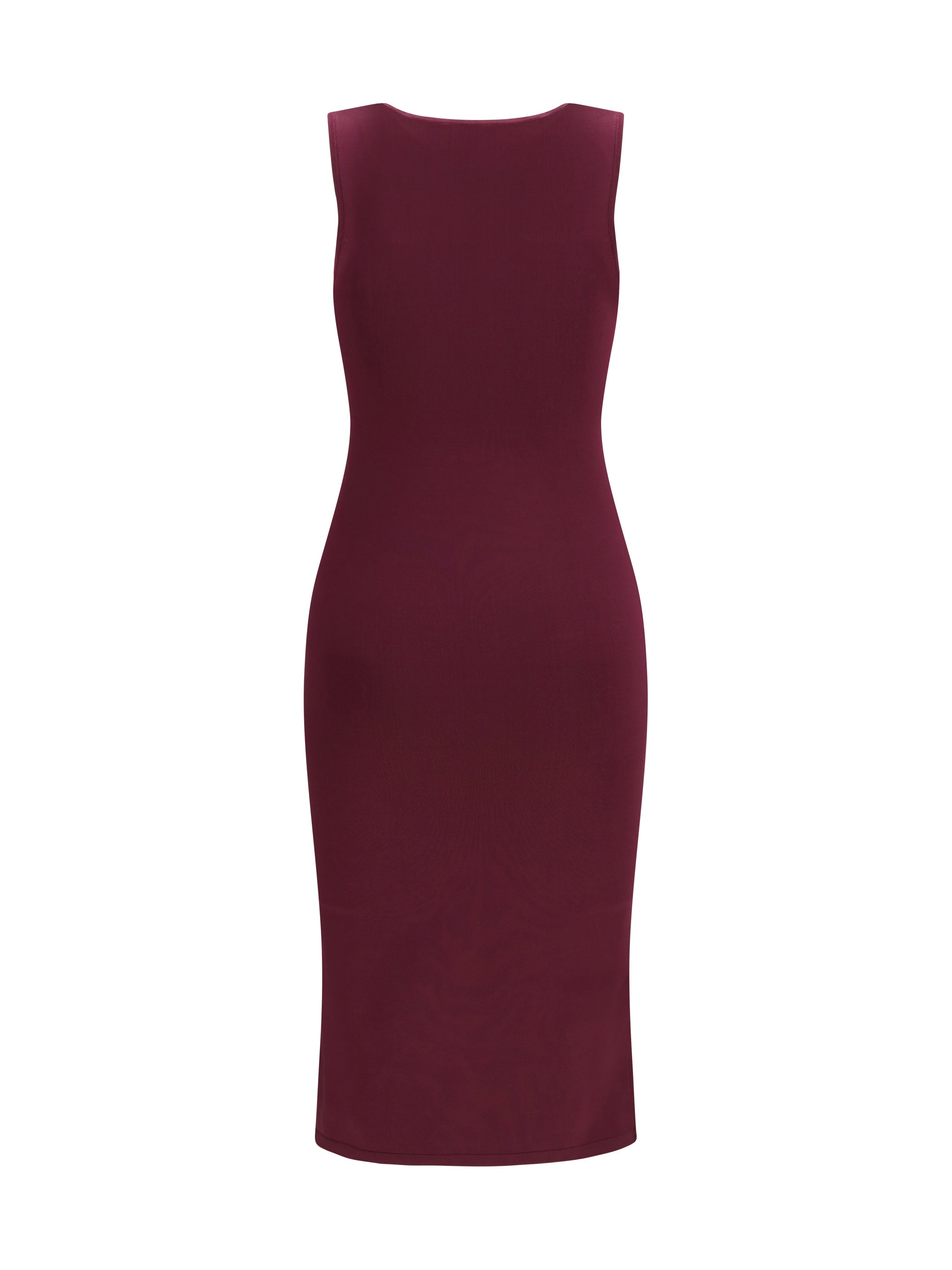 sleeveless slim-fit long silk dress