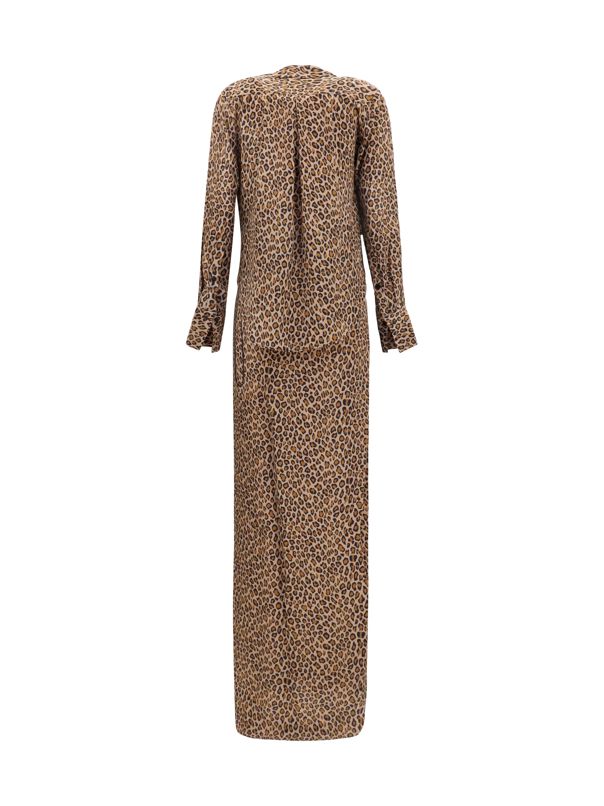 leopard-print cross-over crêpe de chine maxi dress
