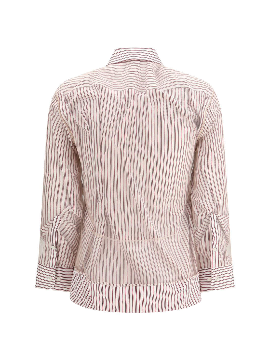 MARGIELA 42 layered tulle striped shirt 