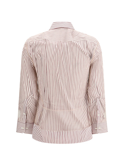 MARGIELA 42 layered tulle striped shirt 