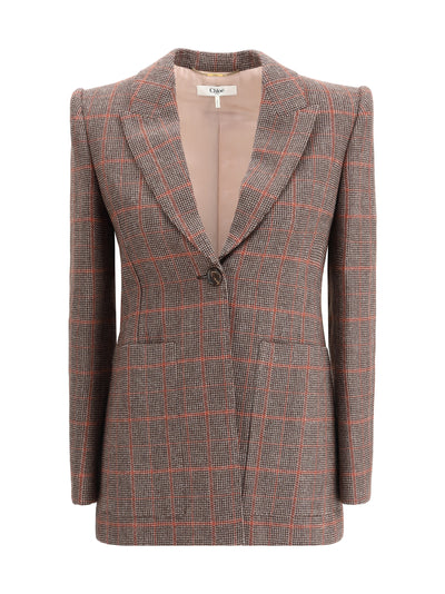 CHLOÉ 38 wool plaid blazer