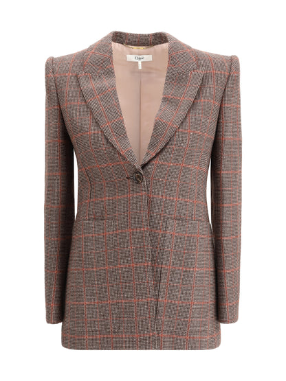 CHLOÉ 38 wool plaid blazer