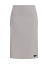 stretch cotton-blend midi skirt