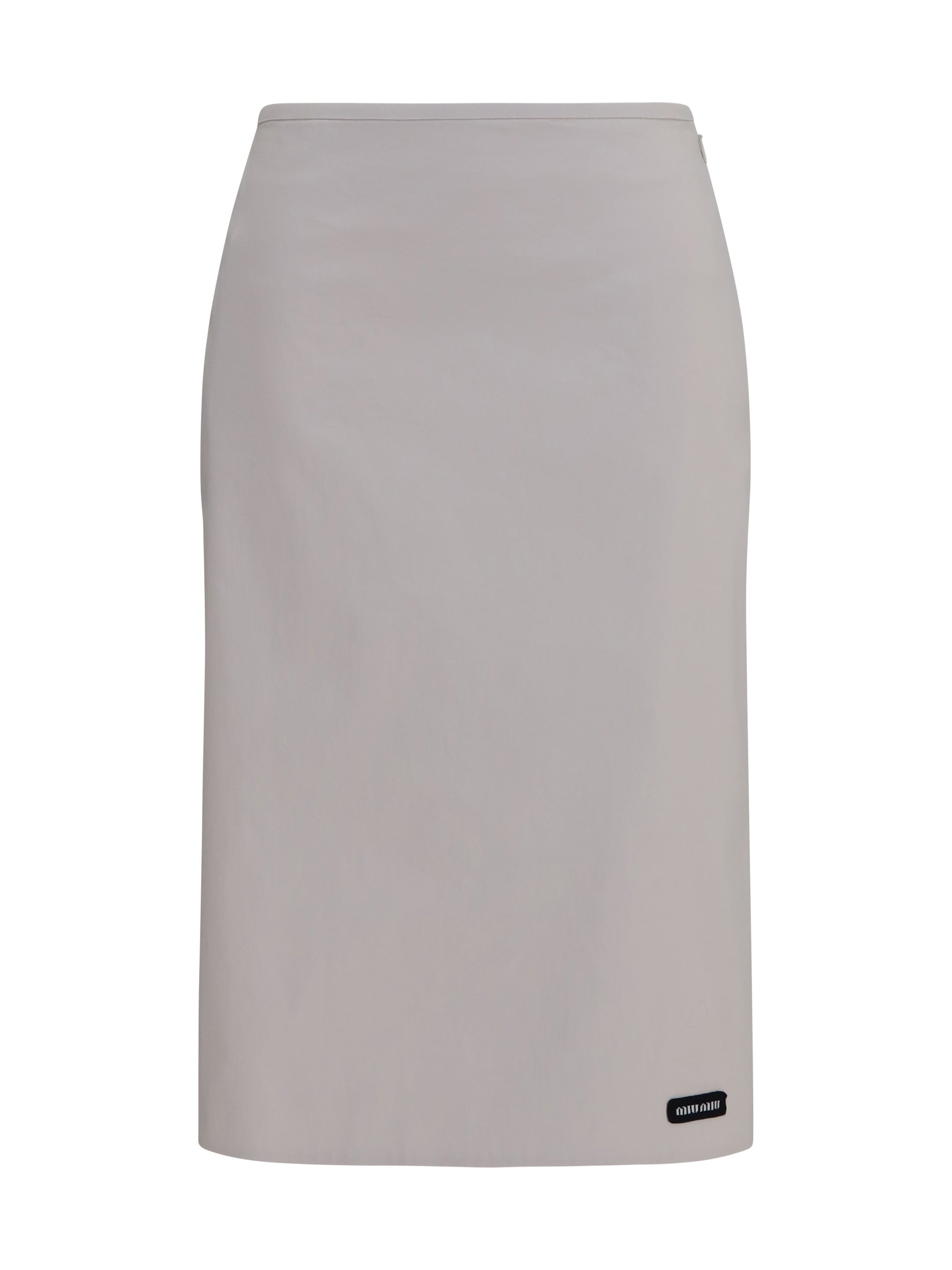 stretch cotton-blend midi skirt