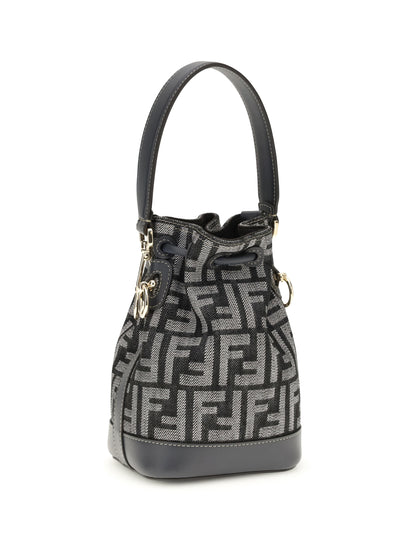 FENDI OS mon tresor denim-effect ff jacquard mini bucket bag