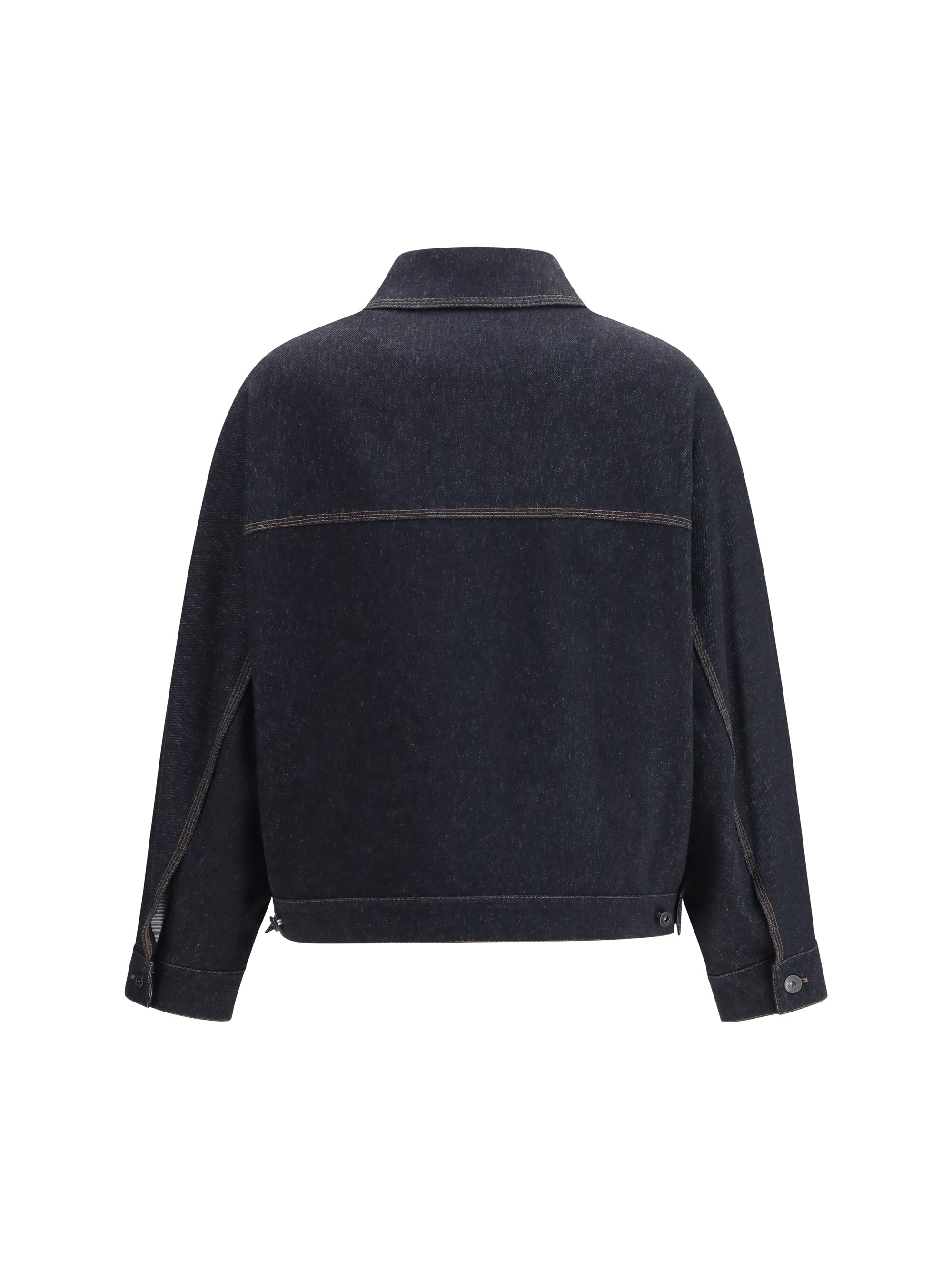 denim print jersey jacket