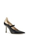 two-tone calfskin pumps