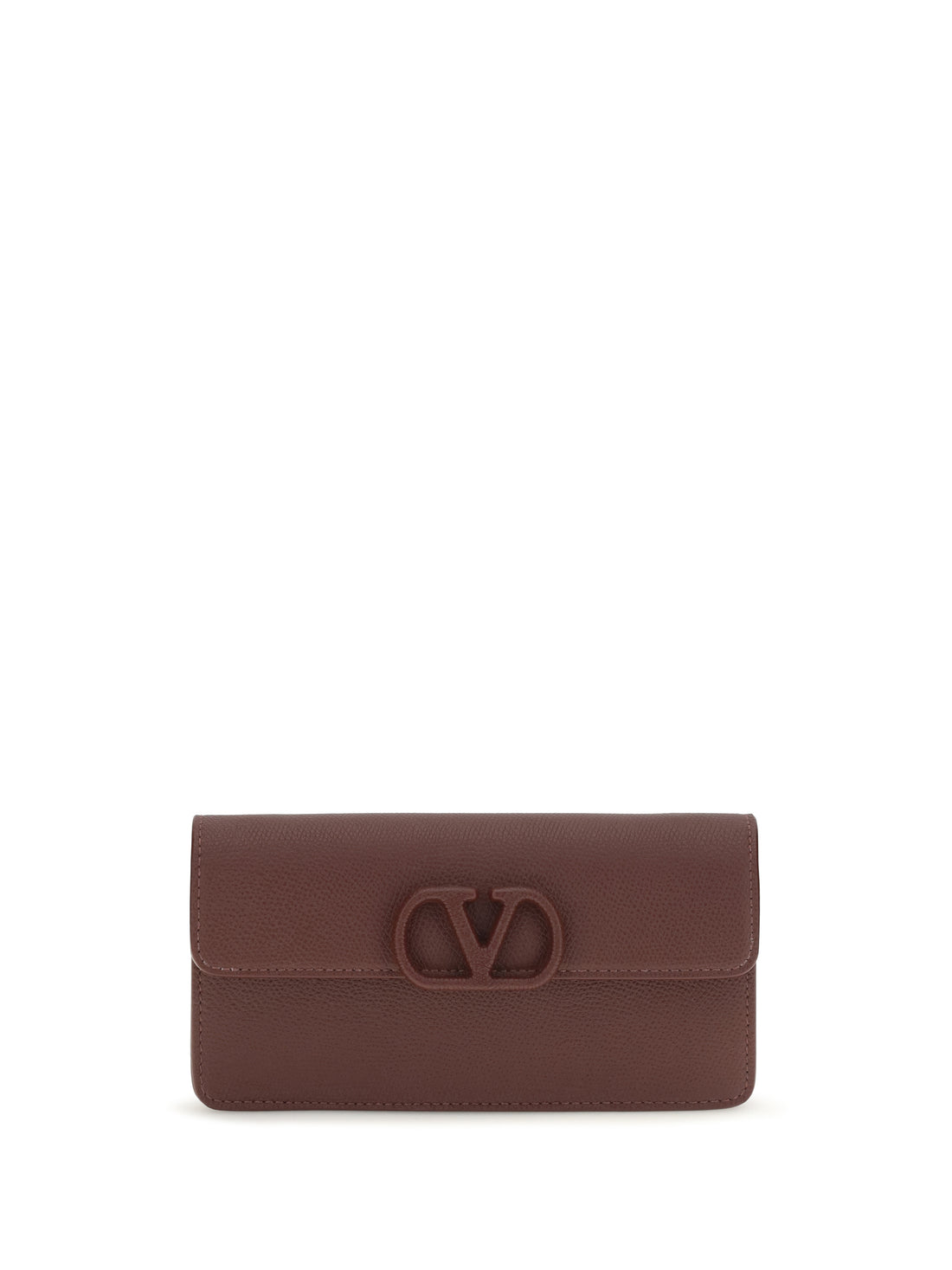 VALENTINO GARAVANI OS vlogo signature grainy calfskin chain wallet