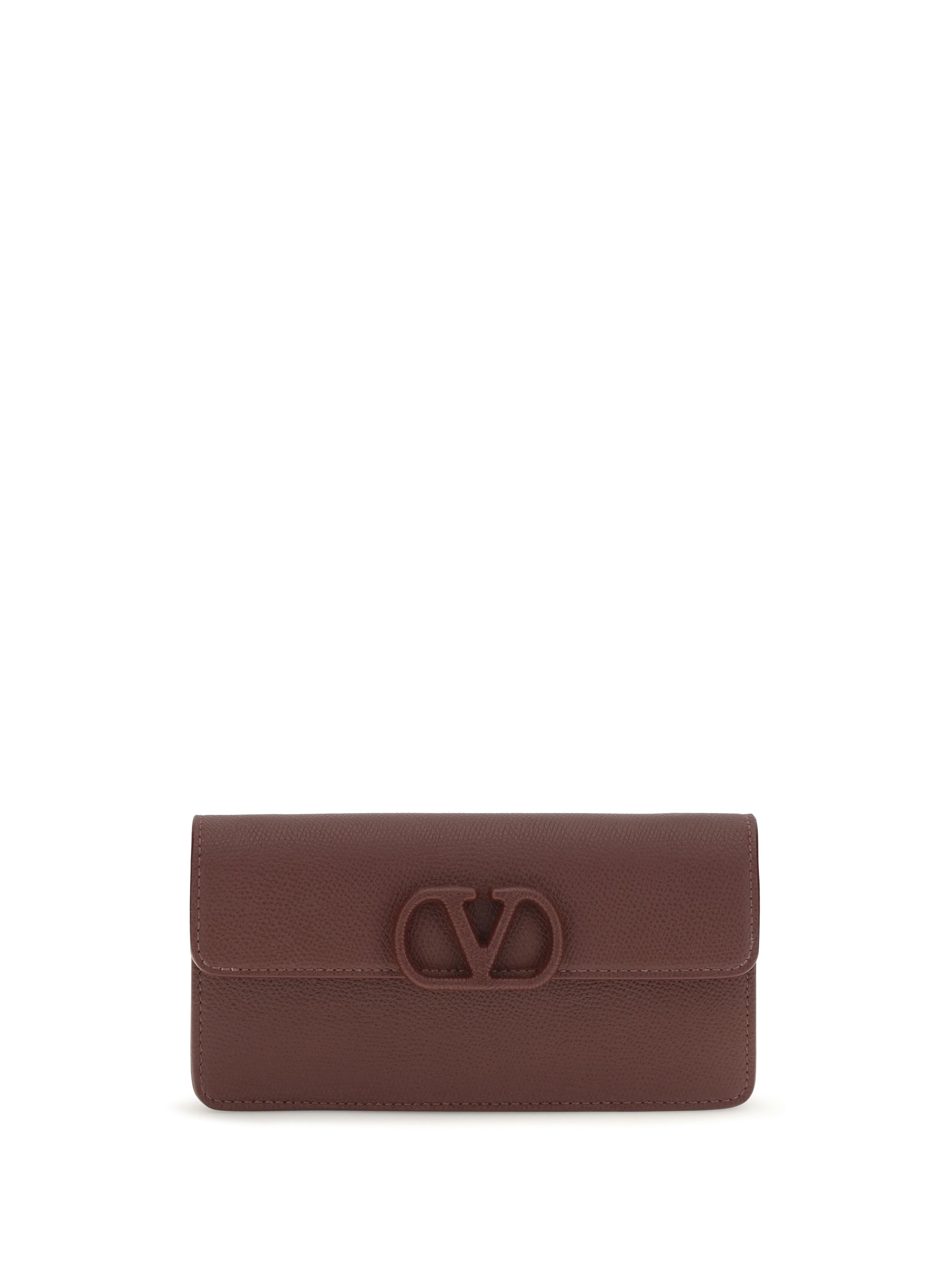 vlogo signature grainy calfskin chain wallet