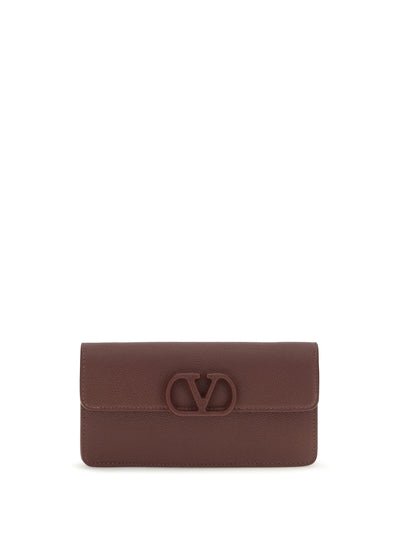 vlogo signature grainy calfskin chain wallet