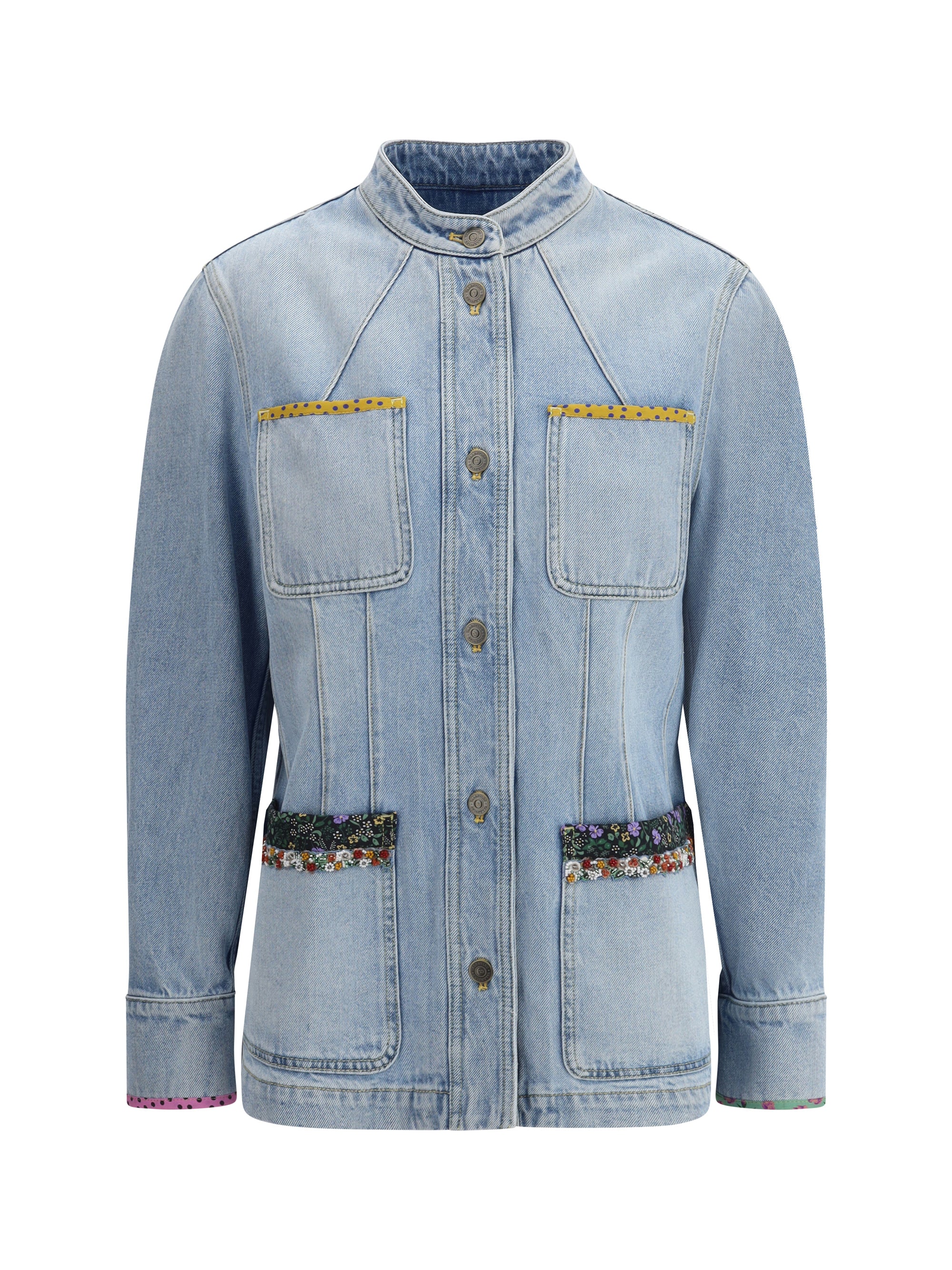 VALENTINO 42 denim jacket with embroidery