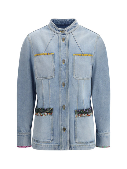 VALENTINO 42 denim jacket with embroidery