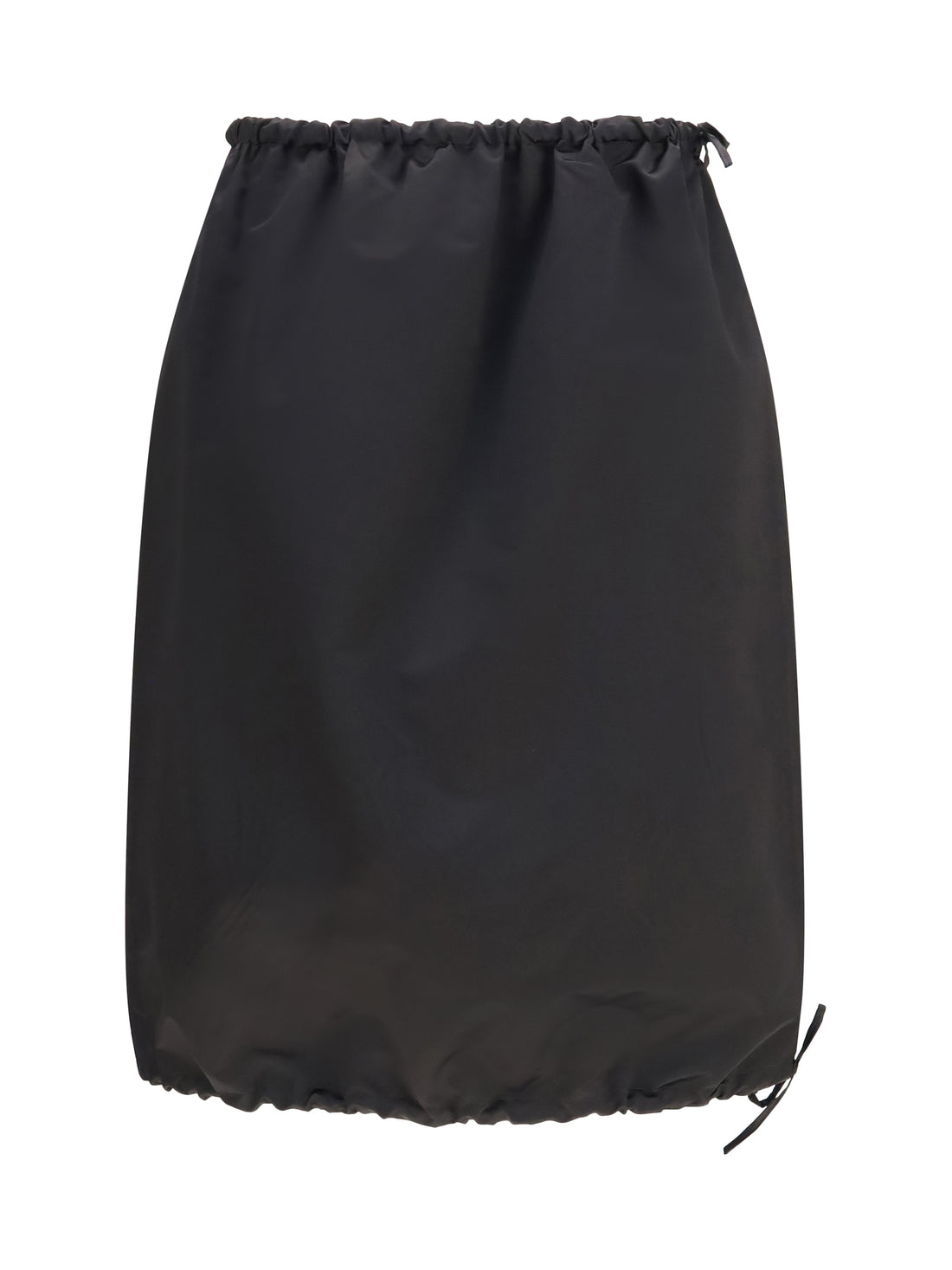 PRADA 42 satin midi skirt with drawstring