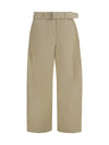 wide-leg denim pants with belt